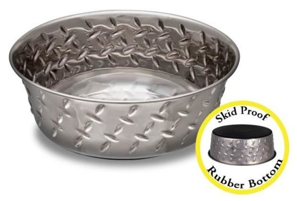 Diamond Plate Cat Bowl
