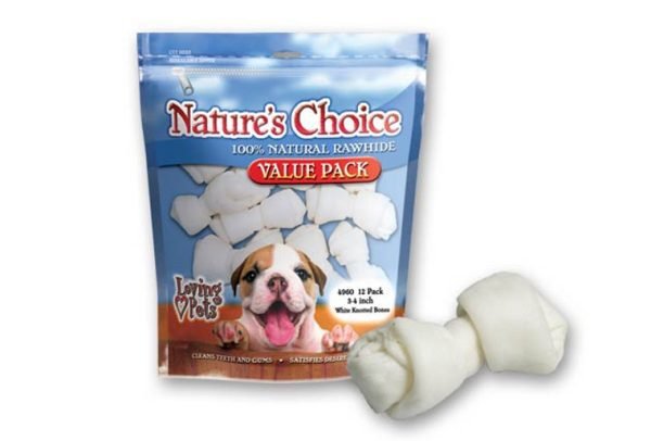 Nature's Choice® - White Knotted Rawhide Bones for Dogs